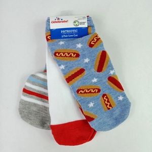 Women's Patriotic Socks 3 Pair Low Cut
